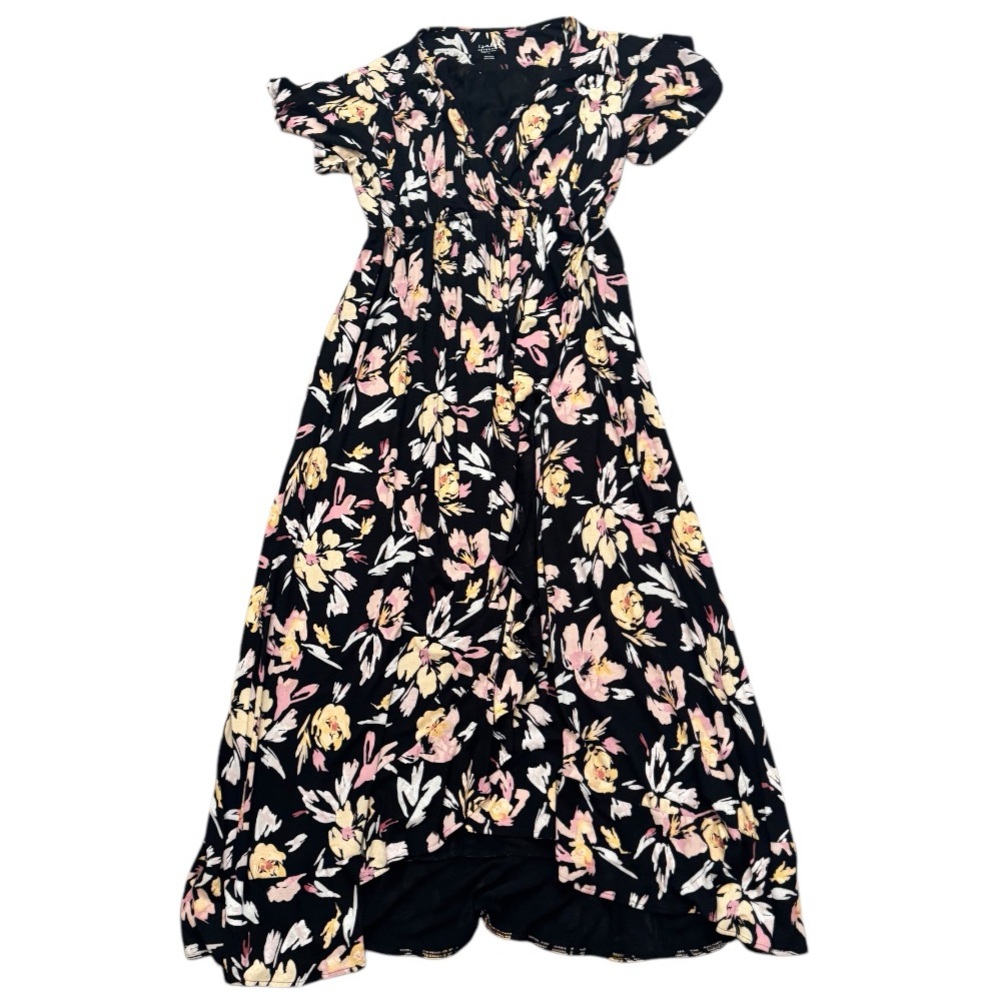 Black Floral High Low Maternity Dress by Isabel Maternity,Large
